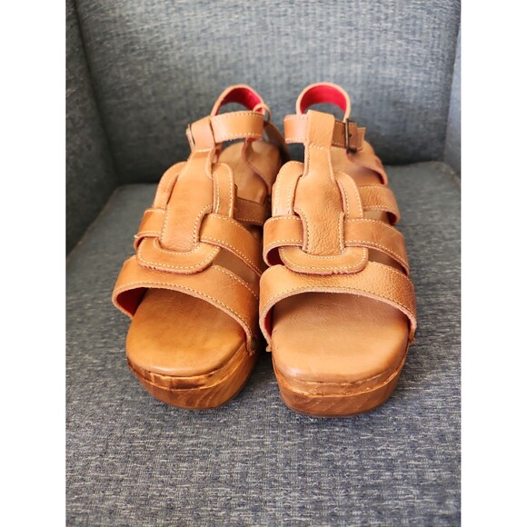 Bed Stu "Fabiola" Brown Leather Platform Wedge Sandals Size 10 NWT - Picture 3 of 10